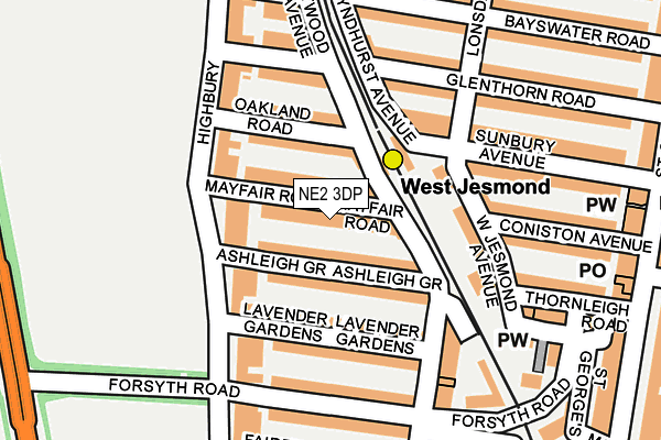 NE2 3DP map - OS OpenMap – Local (Ordnance Survey)