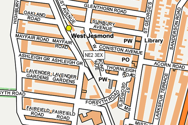 NE2 3EX map - OS OpenMap – Local (Ordnance Survey)