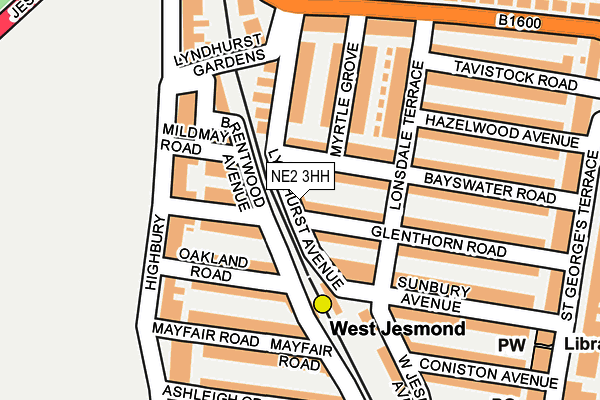 NE2 3HH map - OS OpenMap – Local (Ordnance Survey)