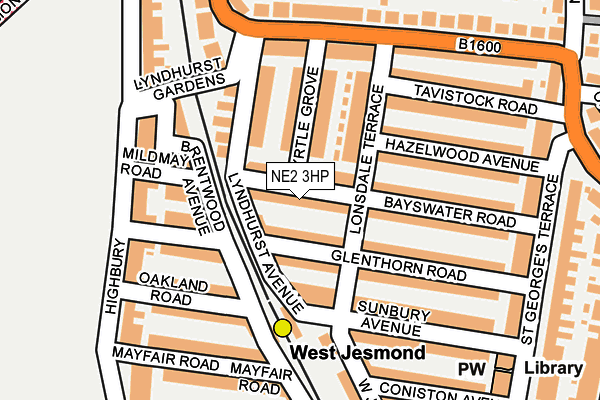 NE2 3HP map - OS OpenMap – Local (Ordnance Survey)