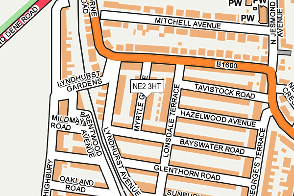 NE2 3HT map - OS OpenMap – Local (Ordnance Survey)