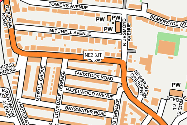 NE2 3JT map - OS OpenMap – Local (Ordnance Survey)