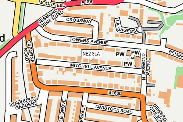NE2 3LA map - OS OpenMap – Local (Ordnance Survey)