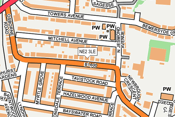 NE2 3LE map - OS OpenMap – Local (Ordnance Survey)