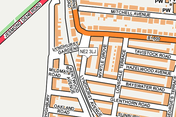 NE2 3LJ map - OS OpenMap – Local (Ordnance Survey)