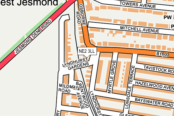 NE2 3LL map - OS OpenMap – Local (Ordnance Survey)