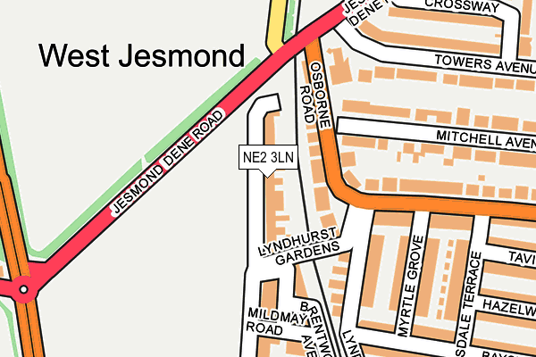 NE2 3LN map - OS OpenMap – Local (Ordnance Survey)