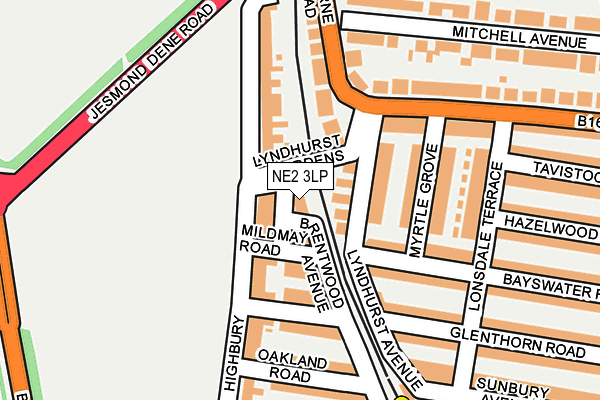 NE2 3LP map - OS OpenMap – Local (Ordnance Survey)
