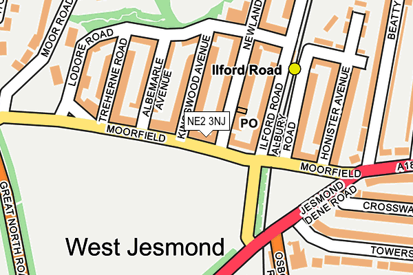 NE2 3NJ map - OS OpenMap – Local (Ordnance Survey)