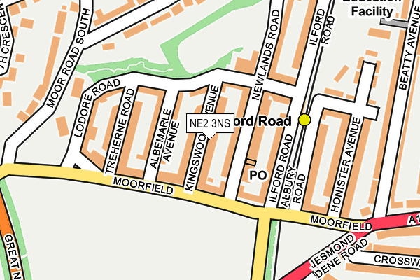 Map of WEST JESMOND TREE SURGERY LTD at local scale