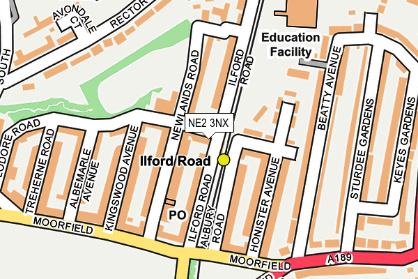 NE2 3NX map - OS OpenMap – Local (Ordnance Survey)