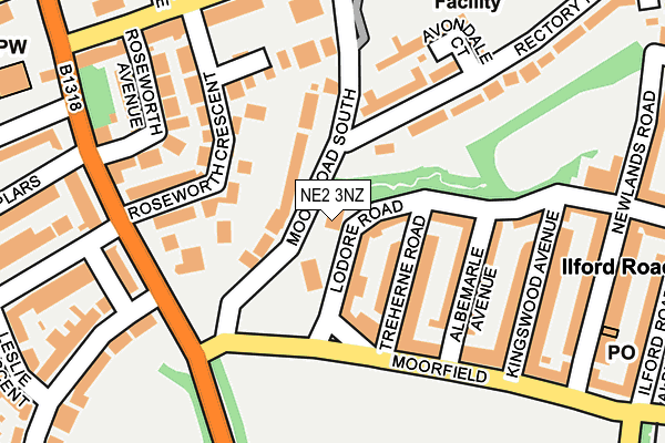 NE2 3NZ map - OS OpenMap – Local (Ordnance Survey)