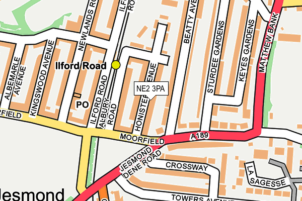 NE2 3PA map - OS OpenMap – Local (Ordnance Survey)