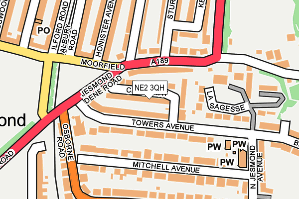 NE2 3QH map - OS OpenMap – Local (Ordnance Survey)