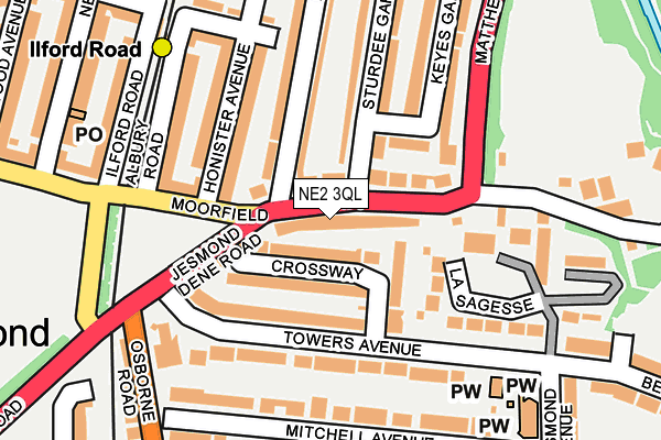 NE2 3QL map - OS OpenMap – Local (Ordnance Survey)