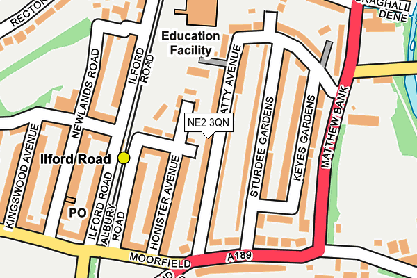 NE2 3QN map - OS OpenMap – Local (Ordnance Survey)