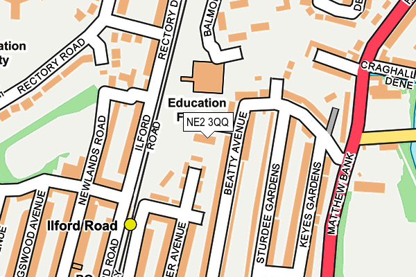 NE2 3QQ map - OS OpenMap – Local (Ordnance Survey)