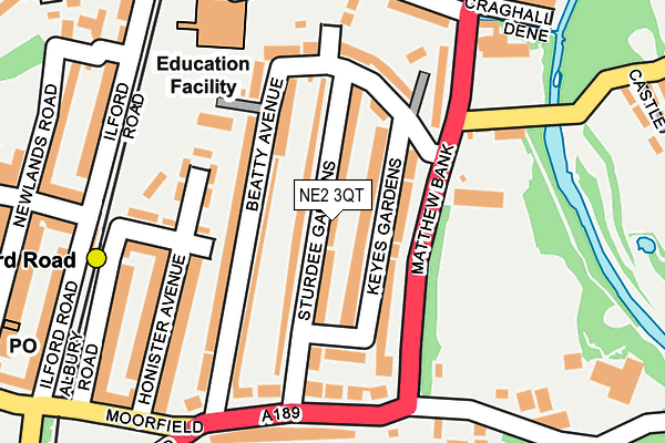 NE2 3QT map - OS OpenMap – Local (Ordnance Survey)