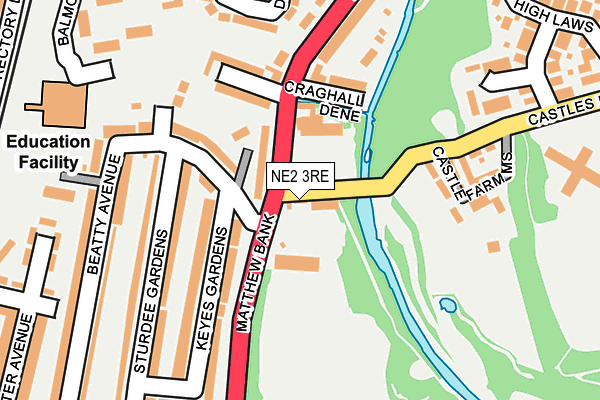 NE2 3RE map - OS OpenMap – Local (Ordnance Survey)