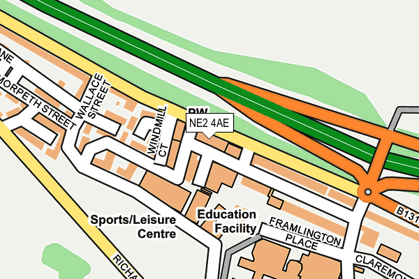 NE2 4AE map - OS OpenMap – Local (Ordnance Survey)