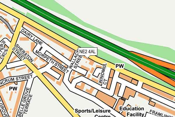 NE2 4AL map - OS OpenMap – Local (Ordnance Survey)