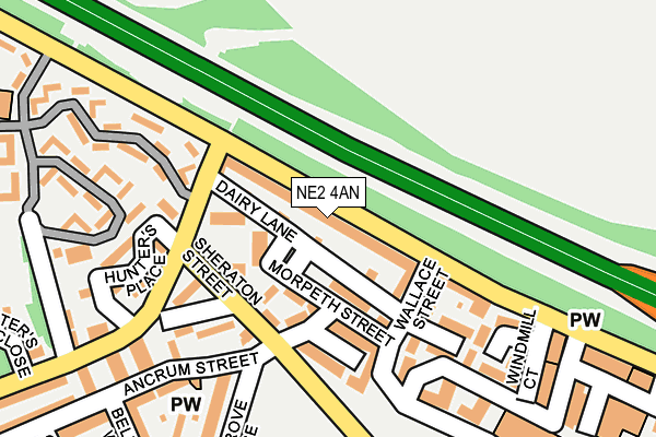 NE2 4AN map - OS OpenMap – Local (Ordnance Survey)