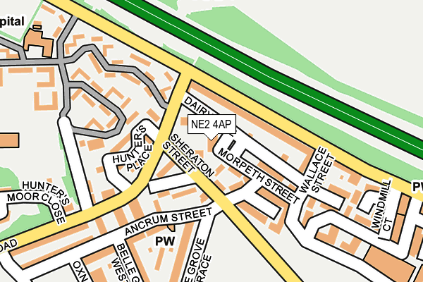 NE2 4AP map - OS OpenMap – Local (Ordnance Survey)