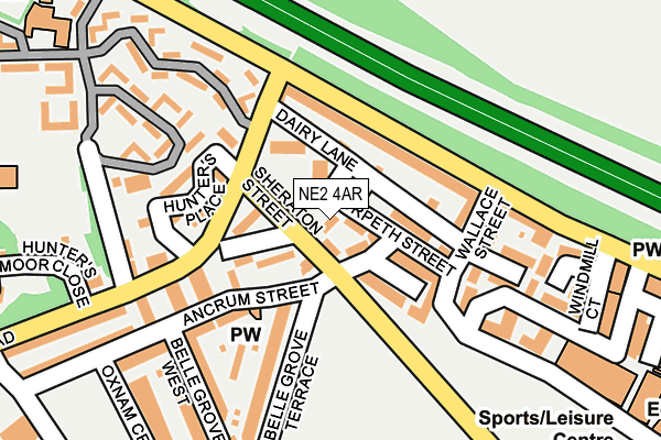 NE2 4AR map - OS OpenMap – Local (Ordnance Survey)