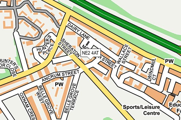 NE2 4AT map - OS OpenMap – Local (Ordnance Survey)