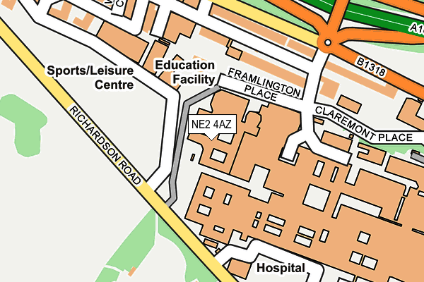 NE2 4AZ map - OS OpenMap – Local (Ordnance Survey)