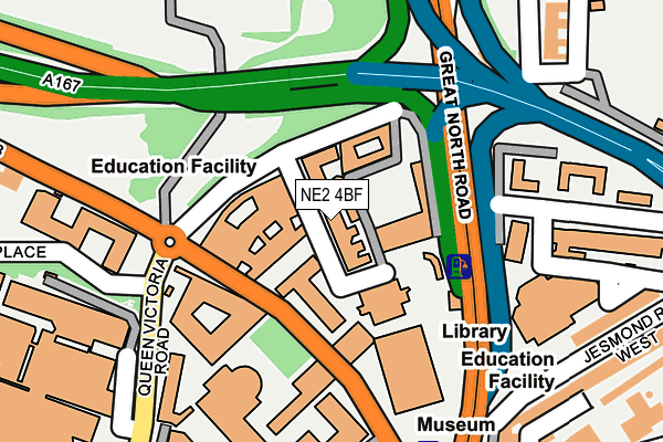 NE2 4BF map - OS OpenMap – Local (Ordnance Survey)