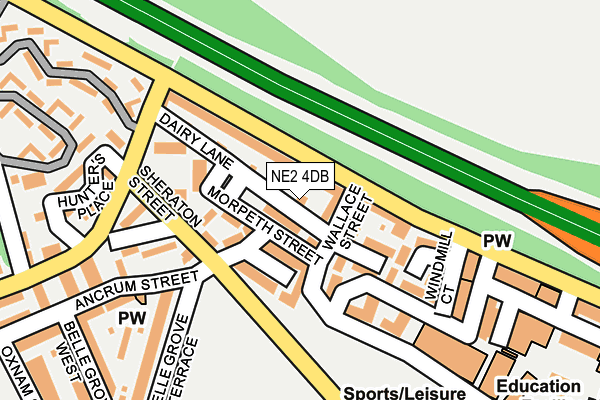 NE2 4DB map - OS OpenMap – Local (Ordnance Survey)