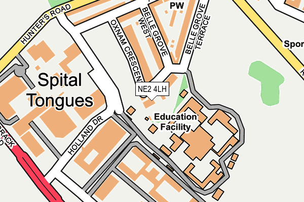 NE2 4LH map - OS OpenMap – Local (Ordnance Survey)