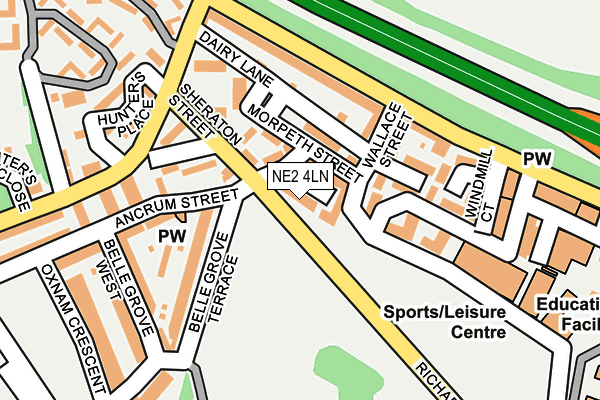 NE2 4LN map - OS OpenMap – Local (Ordnance Survey)