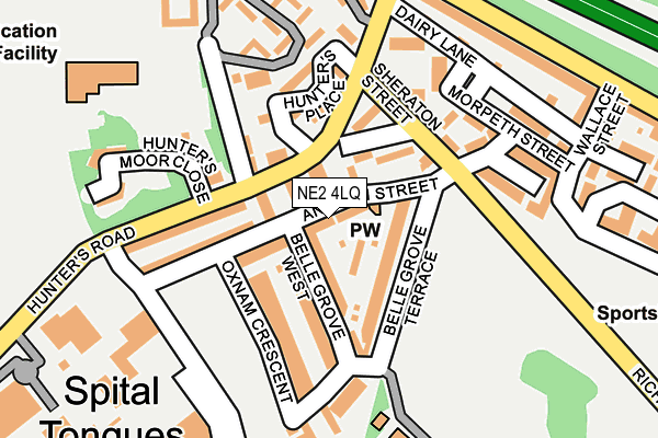 NE2 4LQ map - OS OpenMap – Local (Ordnance Survey)