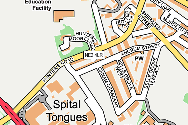 NE2 4LR map - OS OpenMap – Local (Ordnance Survey)