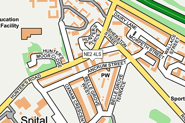 NE2 4LS map - OS OpenMap – Local (Ordnance Survey)