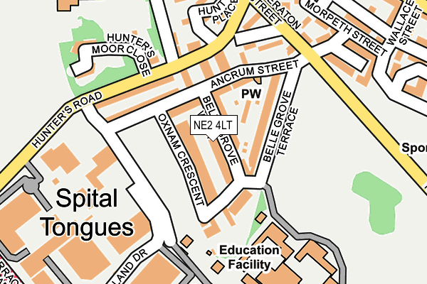 NE2 4LT map - OS OpenMap – Local (Ordnance Survey)