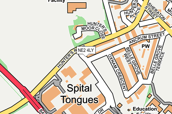 NE2 4LY map - OS OpenMap – Local (Ordnance Survey)