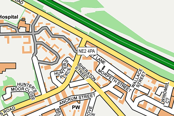 NE2 4PA map - OS OpenMap – Local (Ordnance Survey)