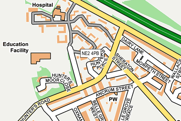 NE2 4PB map - OS OpenMap – Local (Ordnance Survey)