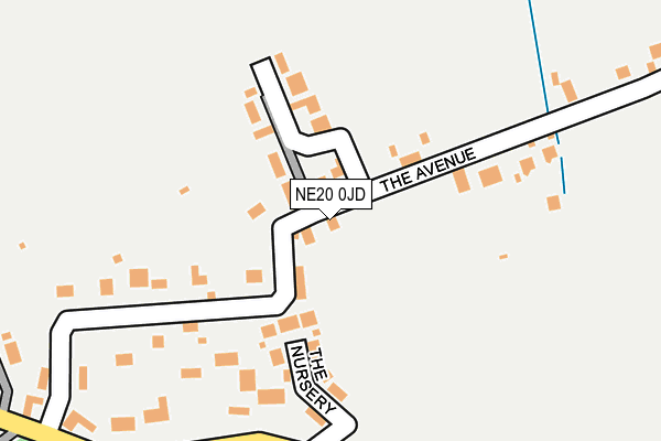 NE20 0JD map - OS OpenMap – Local (Ordnance Survey)