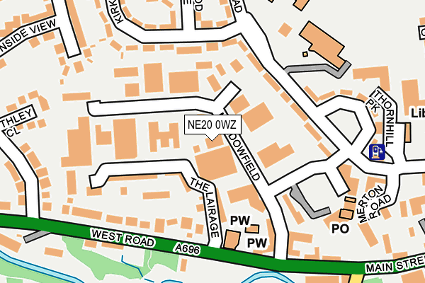 NE20 0WZ map - OS OpenMap – Local (Ordnance Survey)
