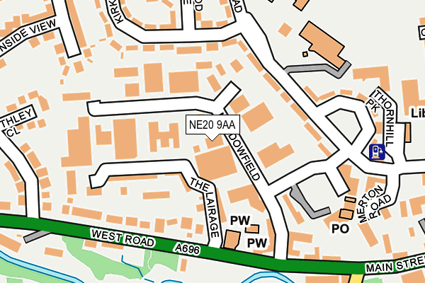 NE20 9AA map - OS OpenMap – Local (Ordnance Survey)