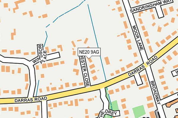 NE20 9AG map - OS OpenMap – Local (Ordnance Survey)