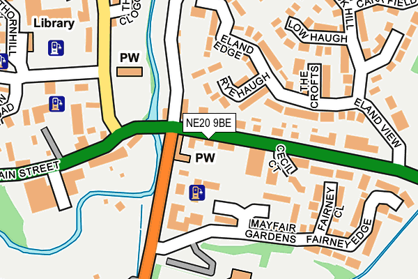 NE20 9BE map - OS OpenMap – Local (Ordnance Survey)