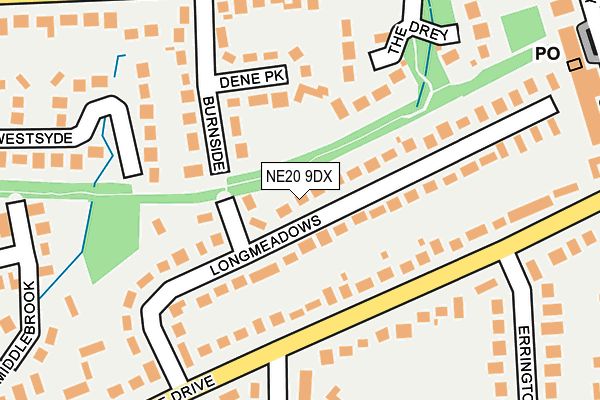 NE20 9DX map - OS OpenMap – Local (Ordnance Survey)