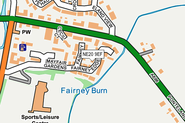 NE20 9EF map - OS OpenMap – Local (Ordnance Survey)