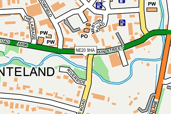 NE20 9HA map - OS OpenMap – Local (Ordnance Survey)