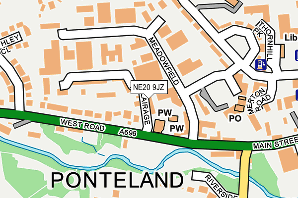 NE20 9JZ map - OS OpenMap – Local (Ordnance Survey)